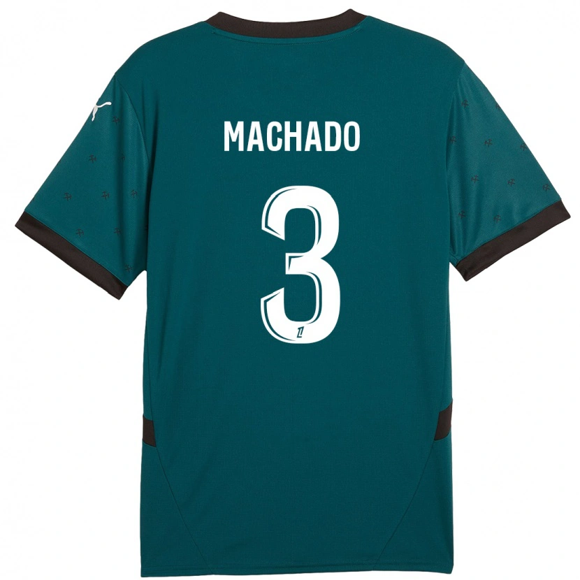 Danxen Uomo Maglia Deiver Machado #3 Verde Scuro Kit Gara Away 2024/25 Maglietta