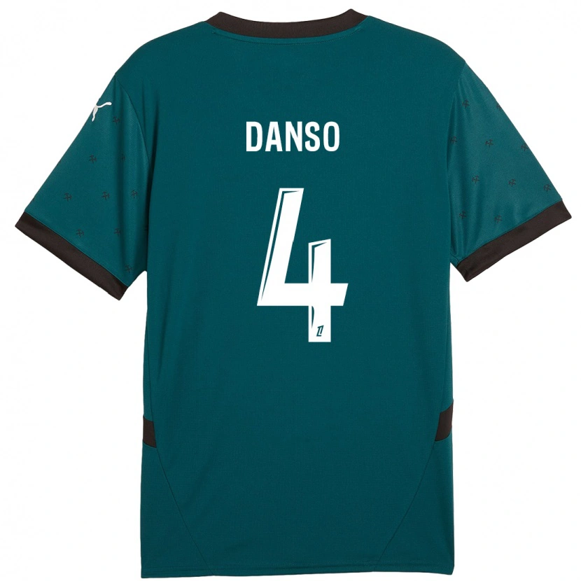 Danxen Uomo Maglia Kevin Danso #4 Verde Scuro Kit Gara Away 2024/25 Maglietta