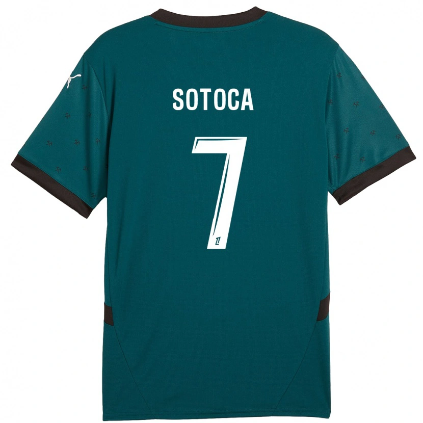 Danxen Uomo Maglia Florian Sotoca #7 Verde Scuro Kit Gara Away 2024/25 Maglietta