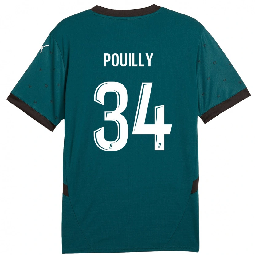Danxen Uomo Maglia Tom Pouilly #34 Verde Scuro Kit Gara Away 2024/25 Maglietta