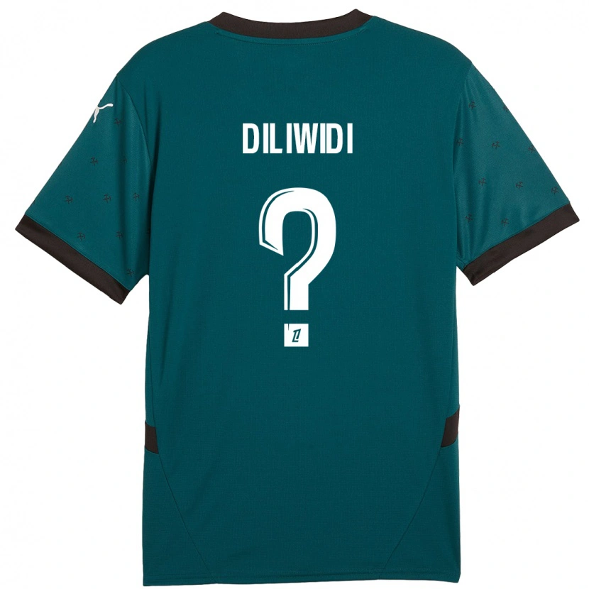 Danxen Uomo Maglia Kembo Diliwidi #0 Verde Scuro Kit Gara Away 2024/25 Maglietta