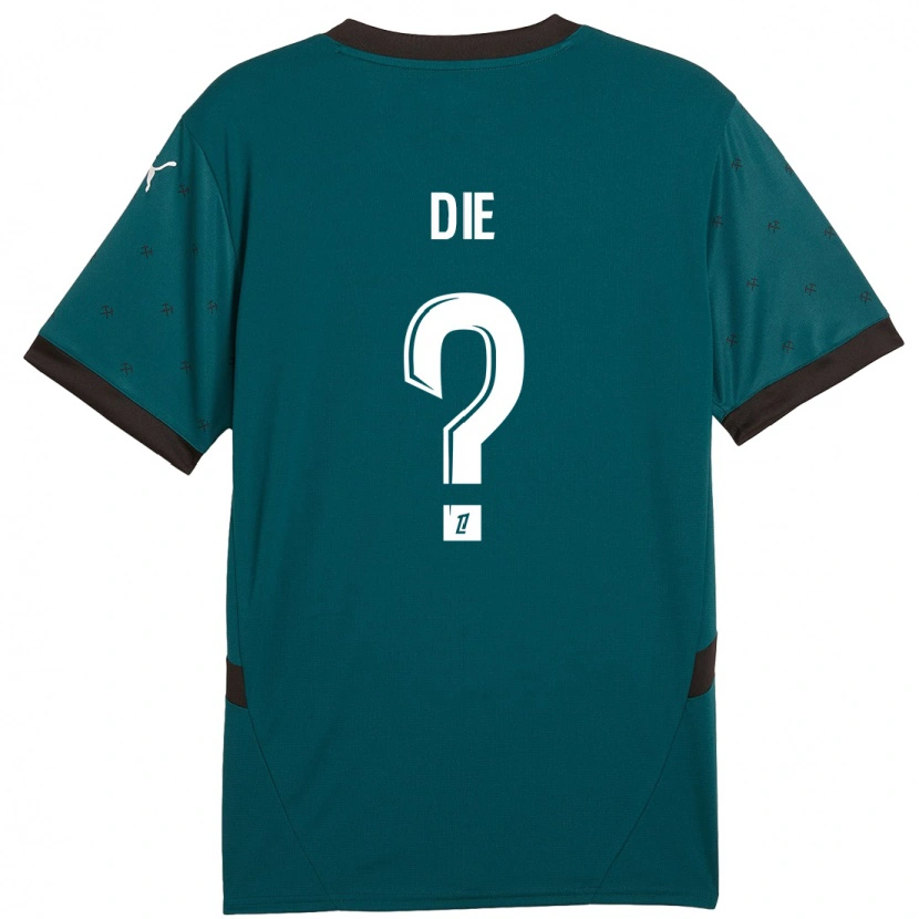 Danxen Uomo Maglia Samuel Dié #0 Verde Scuro Kit Gara Away 2024/25 Maglietta