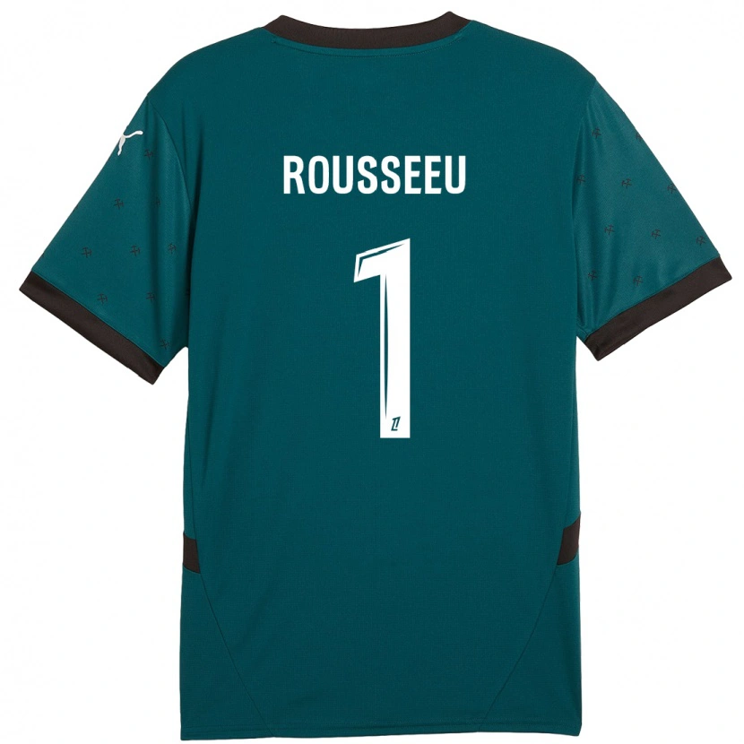 Danxen Uomo Maglia Justine Rousseeu #1 Verde Scuro Kit Gara Away 2024/25 Maglietta