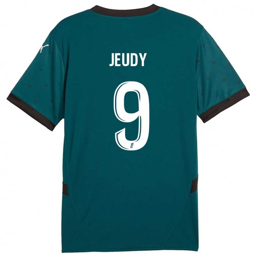Danxen Uomo Maglia Sherly Jeudy #9 Verde Scuro Kit Gara Away 2024/25 Maglietta