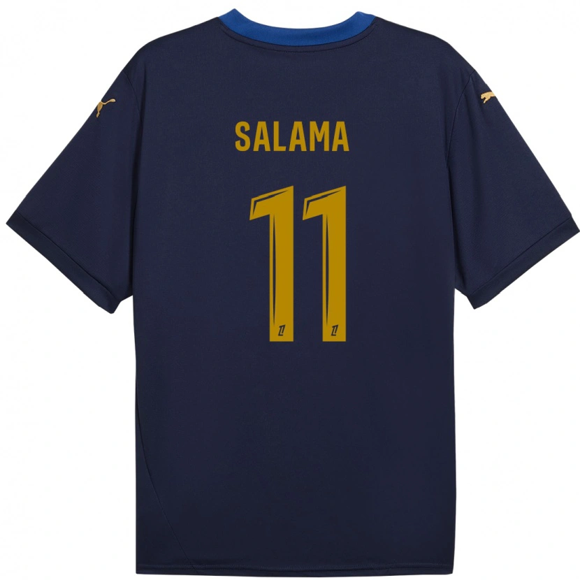 Danxen Uomo Maglia Amine Salama #11 Blu Navy Kit Gara Away 2024/25 Maglietta
