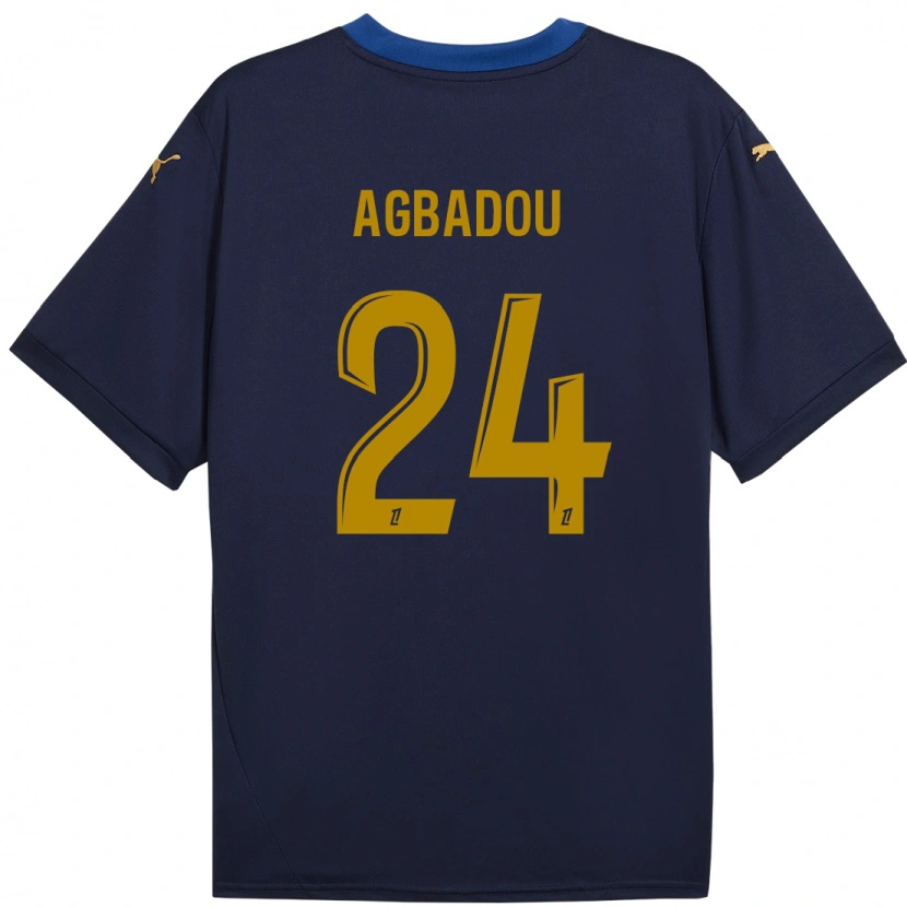 Danxen Uomo Maglia Emmanuel Agbadou #24 Blu Navy Kit Gara Away 2024/25 Maglietta