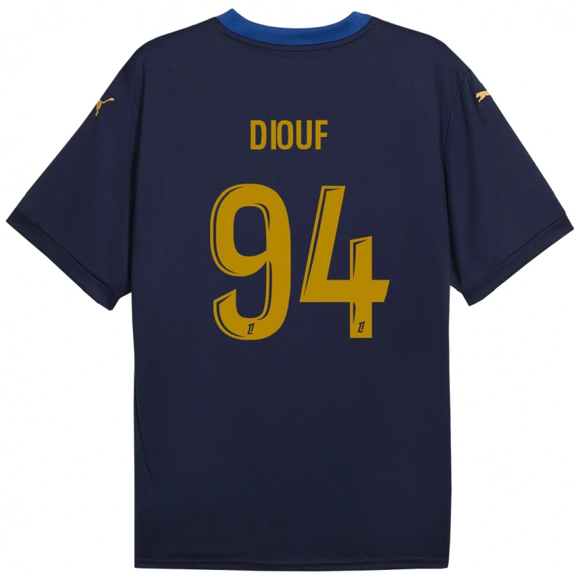 Danxen Uomo Maglia Yehvann Diouf #94 Blu Navy Kit Gara Away 2024/25 Maglietta