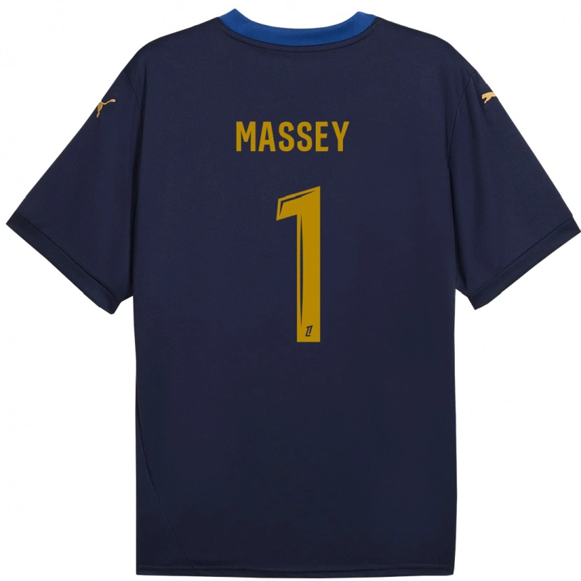 Danxen Uomo Maglia Kayza Massey #1 Blu Navy Kit Gara Away 2024/25 Maglietta