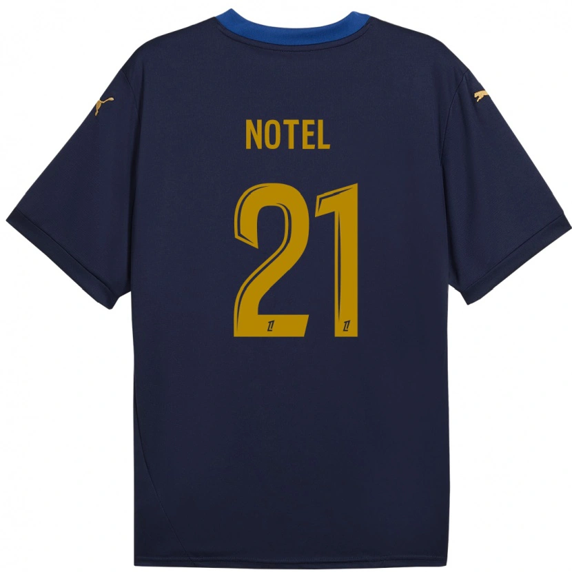 Danxen Uomo Maglia Léa Notel #21 Blu Navy Kit Gara Away 2024/25 Maglietta