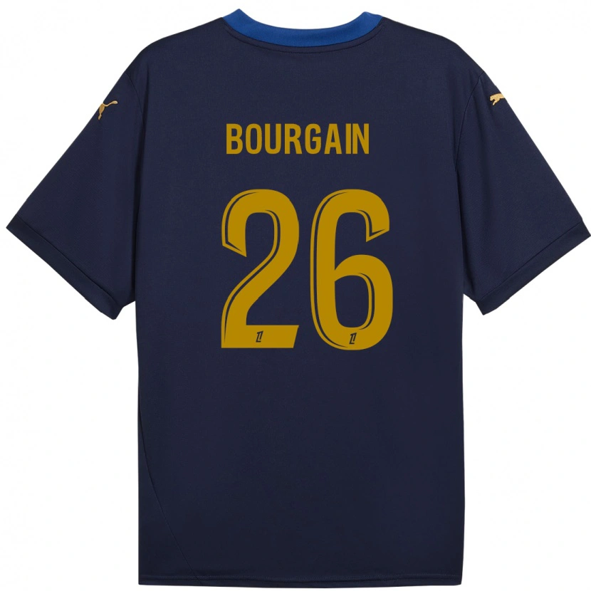 Danxen Uomo Maglia Léa Bourgain #26 Blu Navy Kit Gara Away 2024/25 Maglietta