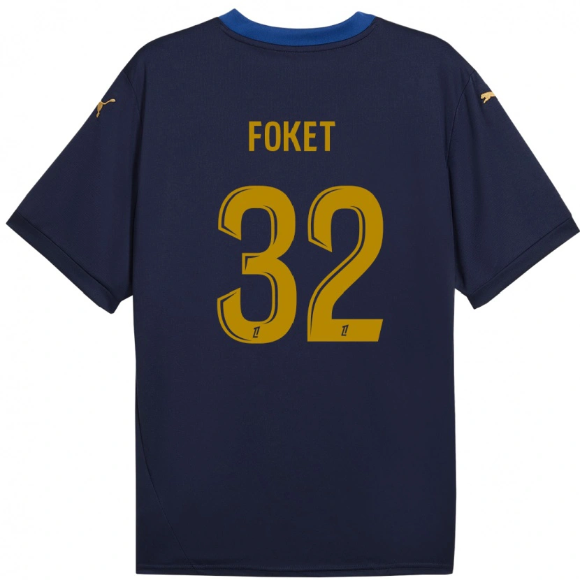 Danxen Uomo Maglia Thomas Foket #32 Blu Navy Kit Gara Away 2024/25 Maglietta