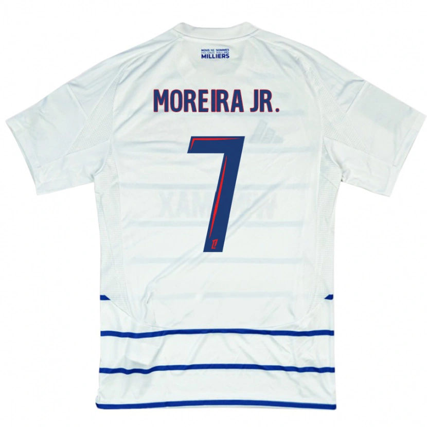 Danxen Uomo Maglia Diego Moreira #7 Bianco Blu Kit Gara Away 2024/25 Maglietta