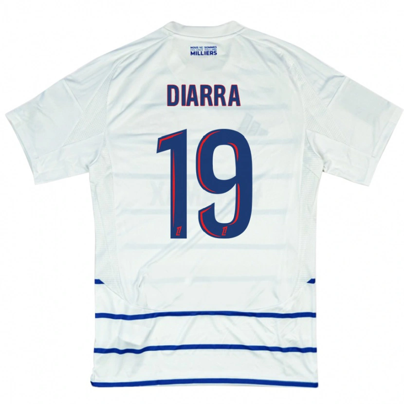 Danxen Uomo Maglia Habib Diarra #19 Bianco Blu Kit Gara Away 2024/25 Maglietta