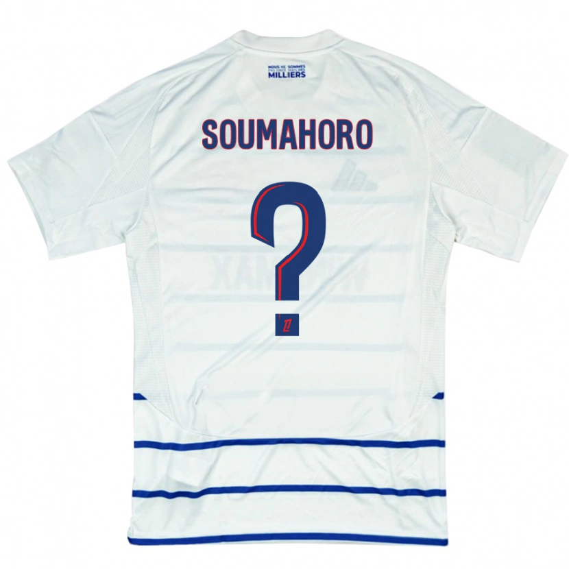 Danxen Uomo Maglia Mohamed Soumahoro #0 Bianco Blu Kit Gara Away 2024/25 Maglietta