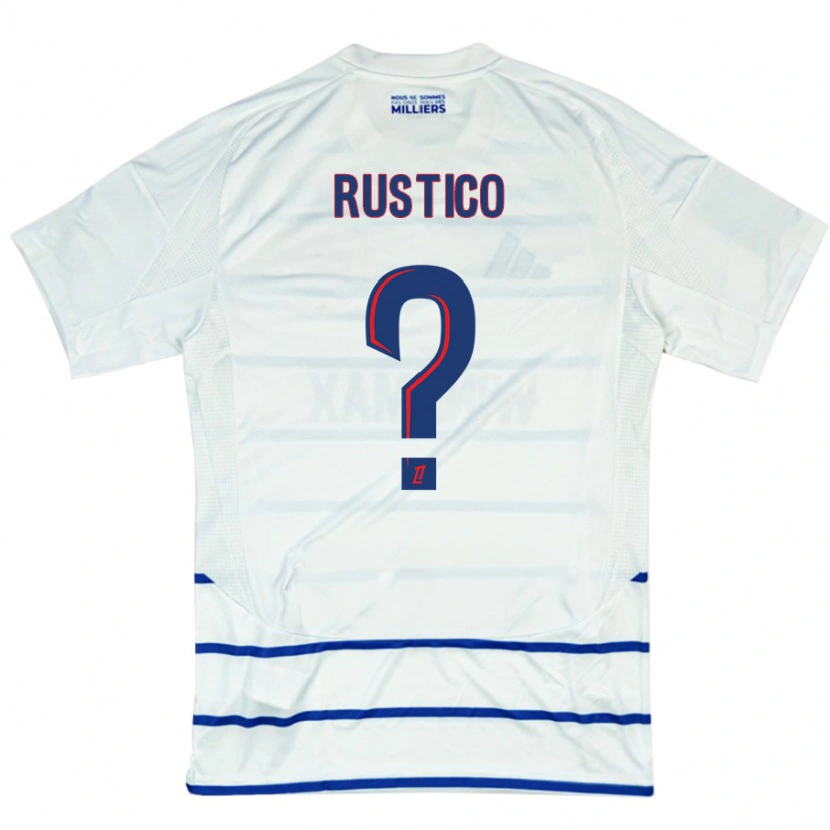 Danxen Uomo Maglia Dylan Rustico #0 Bianco Blu Kit Gara Away 2024/25 Maglietta