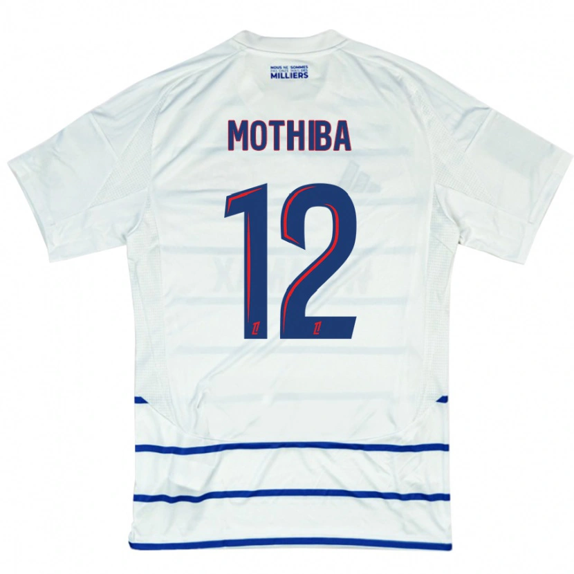 Danxen Uomo Maglia Lebo Mothiba #12 Bianco Blu Kit Gara Away 2024/25 Maglietta