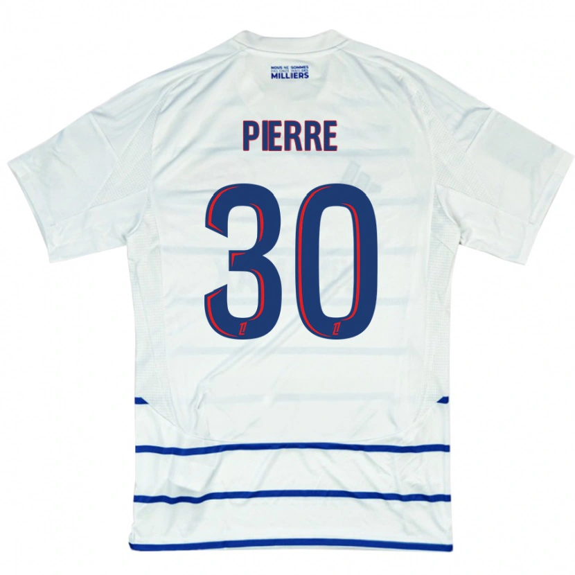 Danxen Uomo Maglia Alexandre Pierre #30 Bianco Blu Kit Gara Away 2024/25 Maglietta