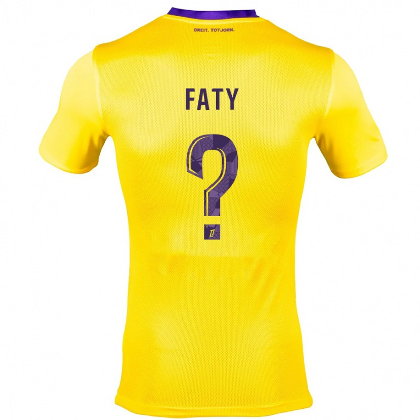 Danxen Uomo Maglia Enzo Faty #0 Giallo Viola Kit Gara Away 2024/25 Maglietta