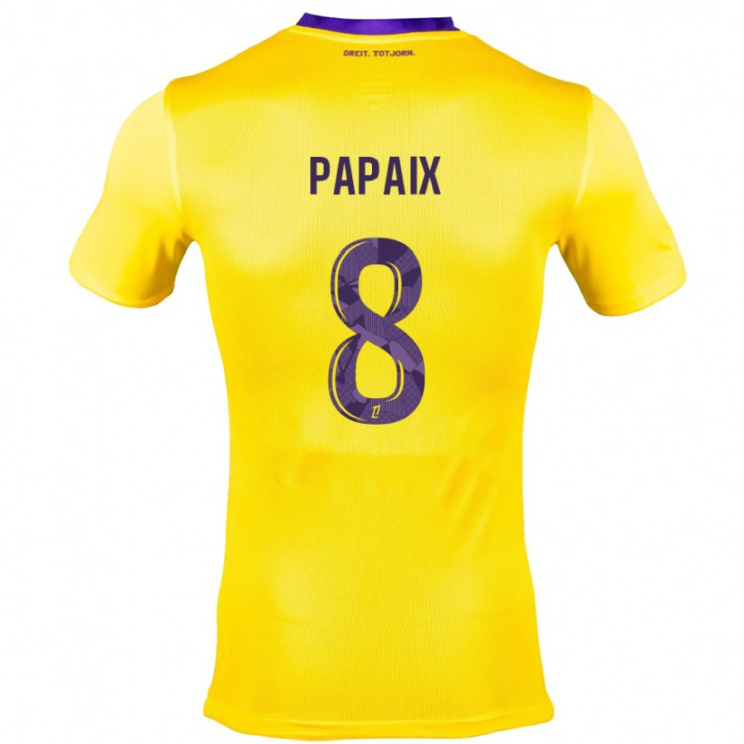 Danxen Uomo Maglia Pauline Papaix #8 Giallo Viola Kit Gara Away 2024/25 Maglietta