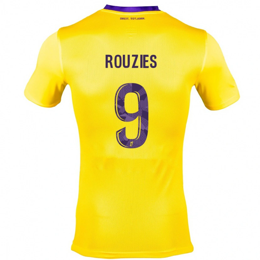 Danxen Uomo Maglia Manon Rouzies #9 Giallo Viola Kit Gara Away 2024/25 Maglietta