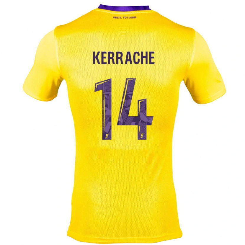 Danxen Uomo Maglia Marina Kerrache #14 Giallo Viola Kit Gara Away 2024/25 Maglietta