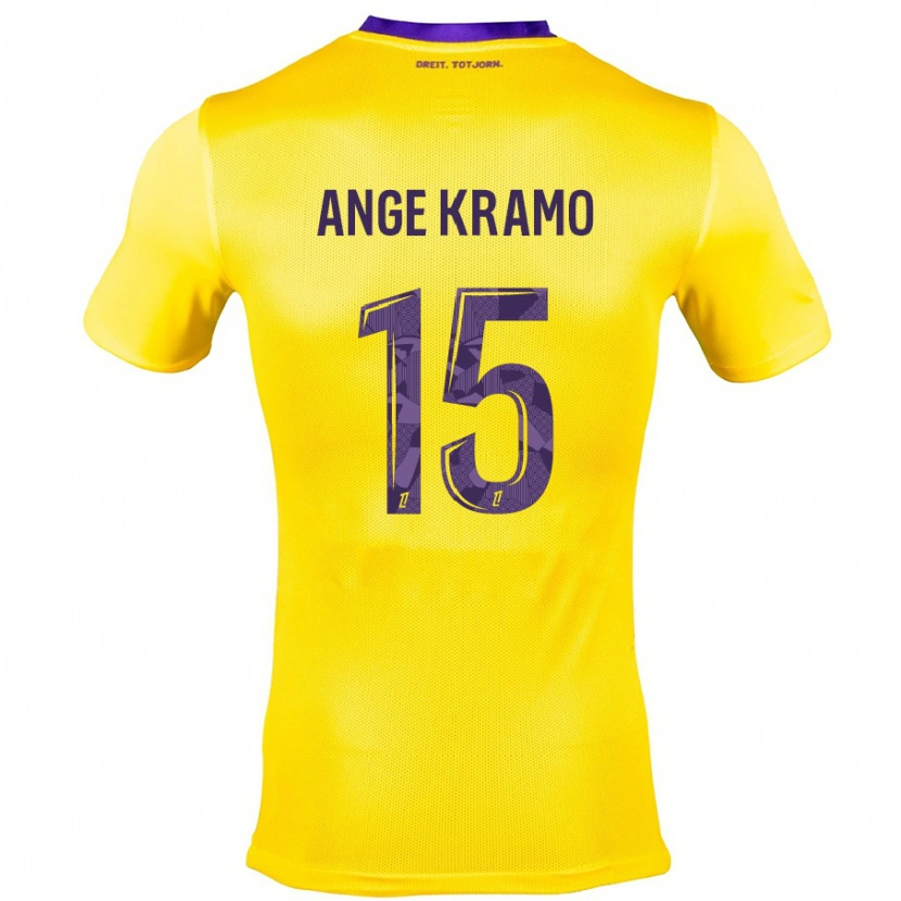 Danxen Uomo Maglia Marie Ange Kramo #15 Giallo Viola Kit Gara Away 2024/25 Maglietta
