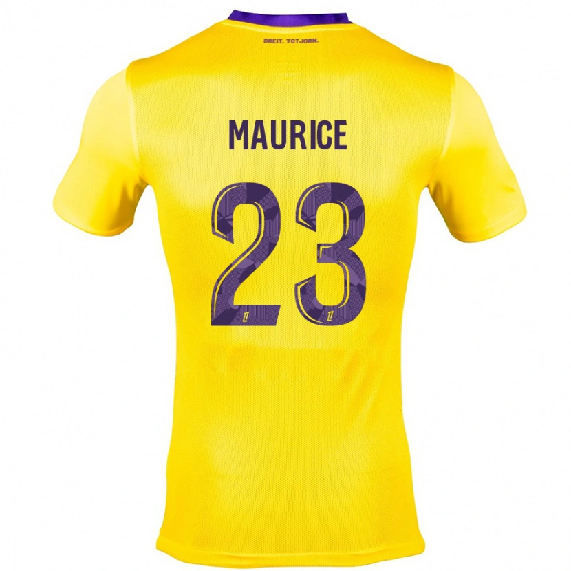 Danxen Uomo Maglia Sandra Maurice #23 Giallo Viola Kit Gara Away 2024/25 Maglietta
