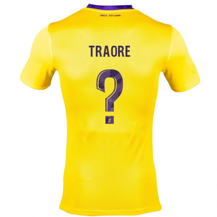 Danxen Uomo Maglia Bonota Traoré #0 Giallo Viola Kit Gara Away 2024/25 Maglietta