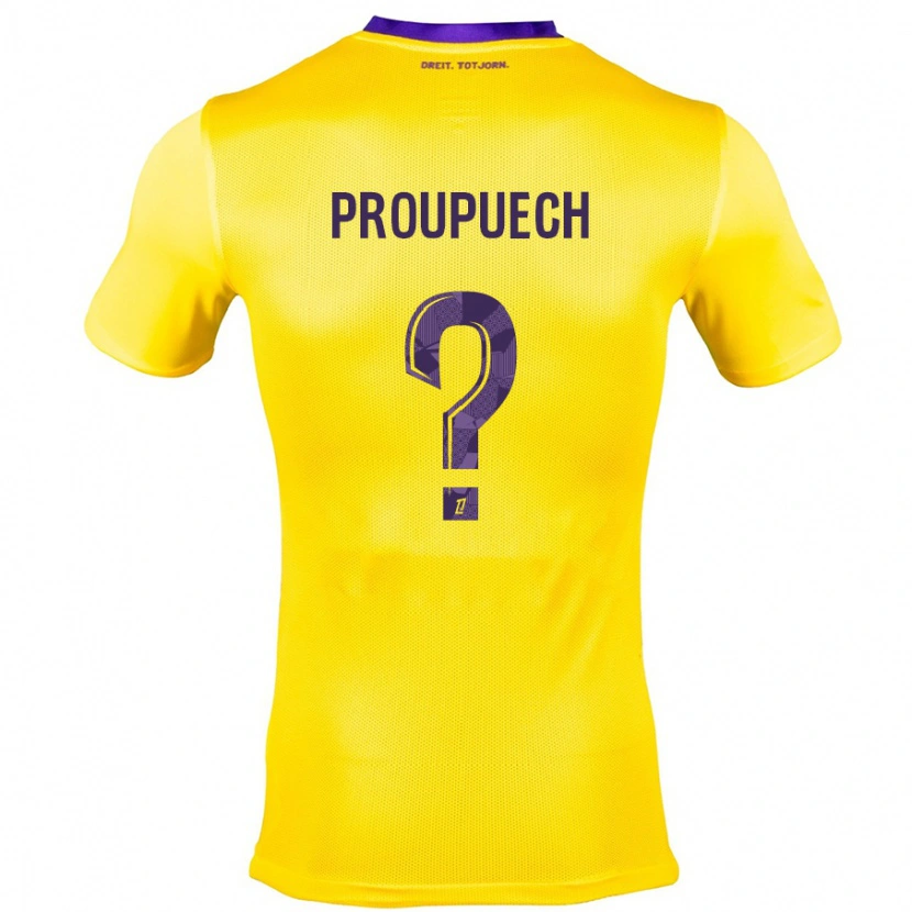 Danxen Uomo Maglia Lucas Proupuech #0 Giallo Viola Kit Gara Away 2024/25 Maglietta