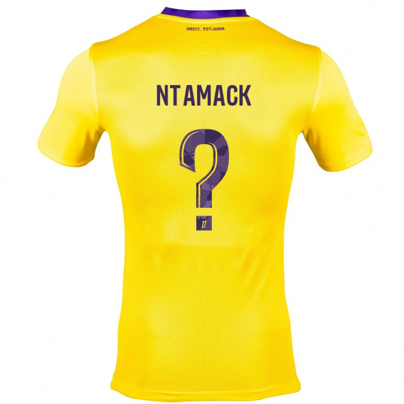 Danxen Uomo Maglia Alexis Ntamack #0 Giallo Viola Kit Gara Away 2024/25 Maglietta