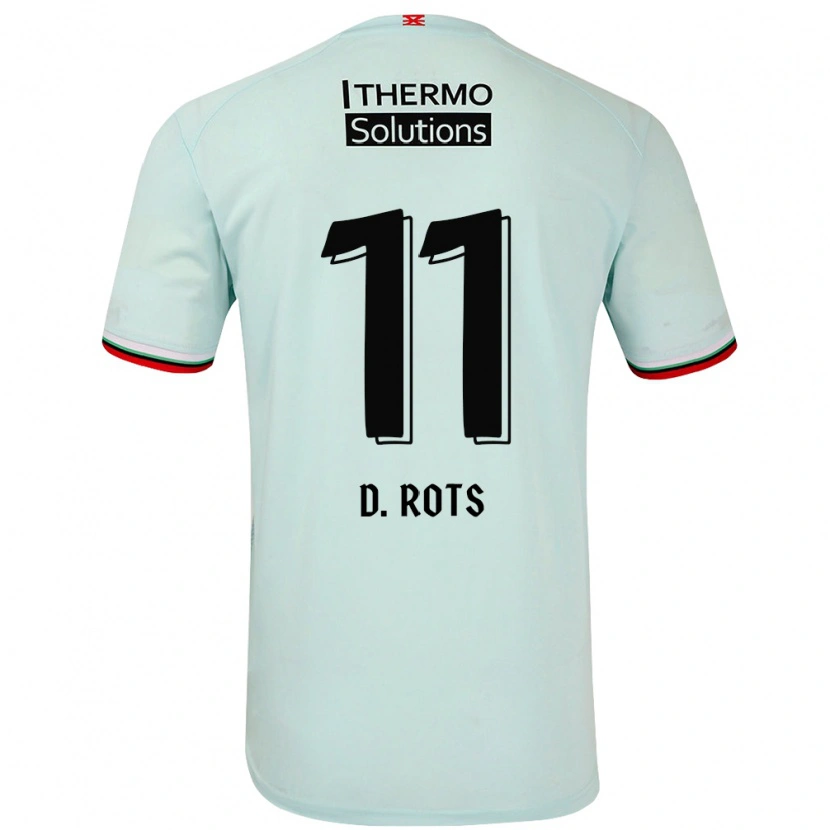 Danxen Uomo Maglia Daan Rots #11 Verde Chiaro Kit Gara Away 2024/25 Maglietta