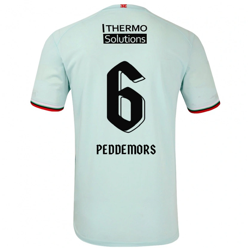 Danxen Uomo Maglia Ella Peddemors #6 Verde Chiaro Kit Gara Away 2024/25 Maglietta