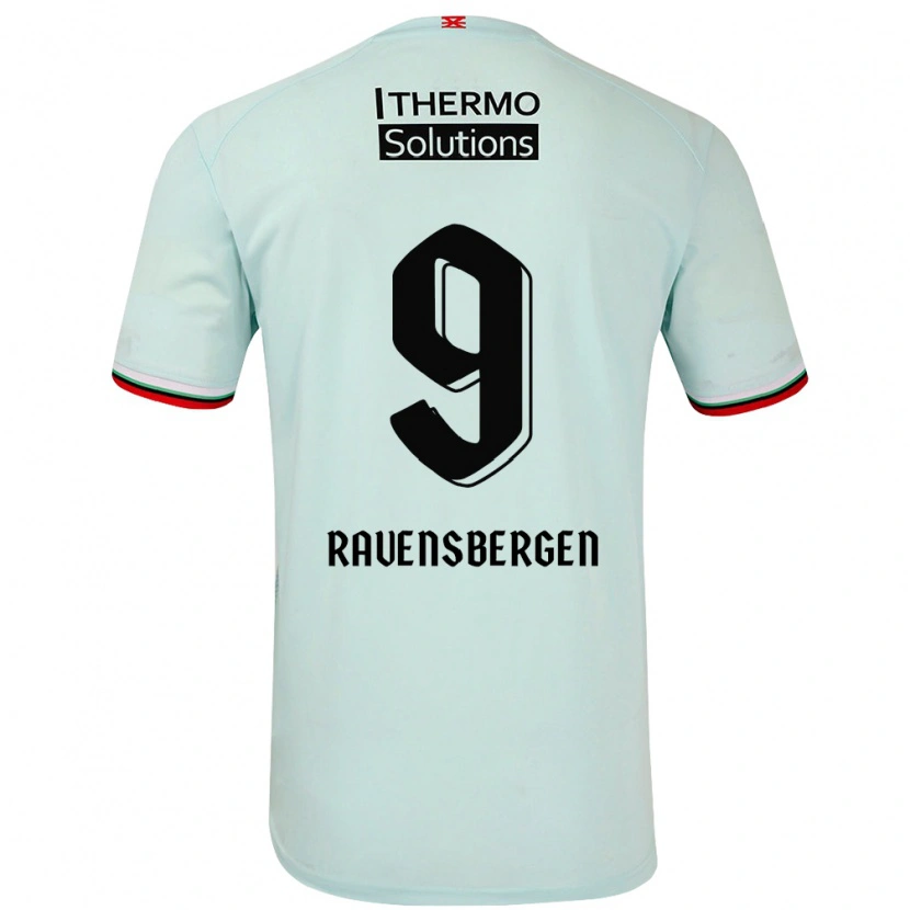 Danxen Uomo Maglia Jaimy Ravensbergen #9 Verde Chiaro Kit Gara Away 2024/25 Maglietta