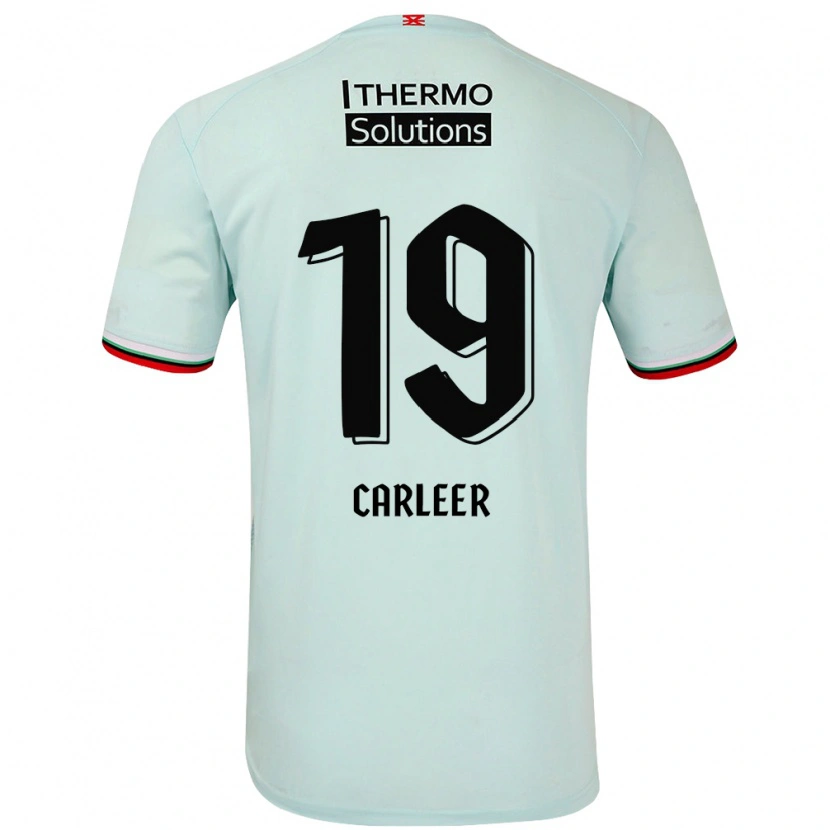 Danxen Uomo Maglia Lieske Carleer #19 Verde Chiaro Kit Gara Away 2024/25 Maglietta