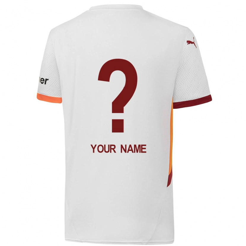 Danxen Uomo Maglia Il Tuo Nome #0 Bianco Giallo Rosso Kit Gara Away 2024/25 Maglietta