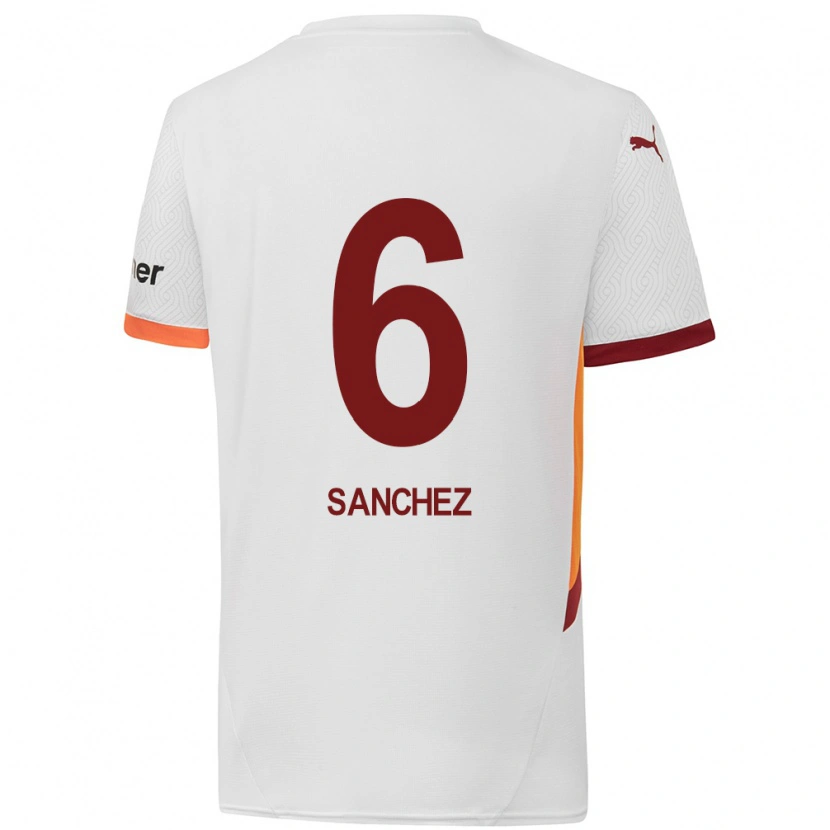 Danxen Uomo Maglia Davinson Sánchez #6 Bianco Giallo Rosso Kit Gara Away 2024/25 Maglietta