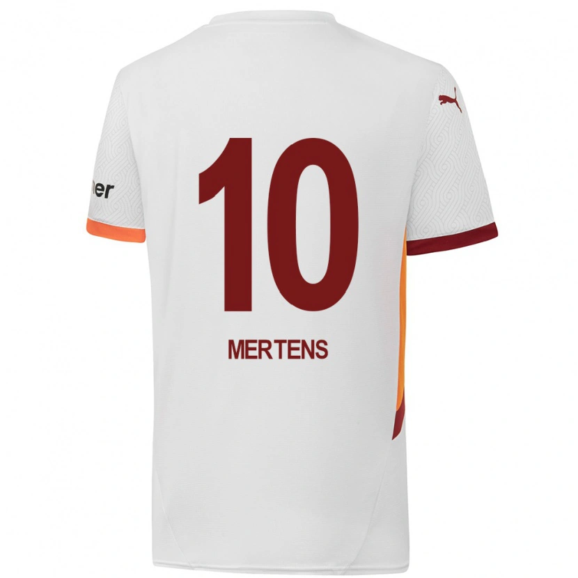 Danxen Uomo Maglia Dries Mertens #10 Bianco Giallo Rosso Kit Gara Away 2024/25 Maglietta