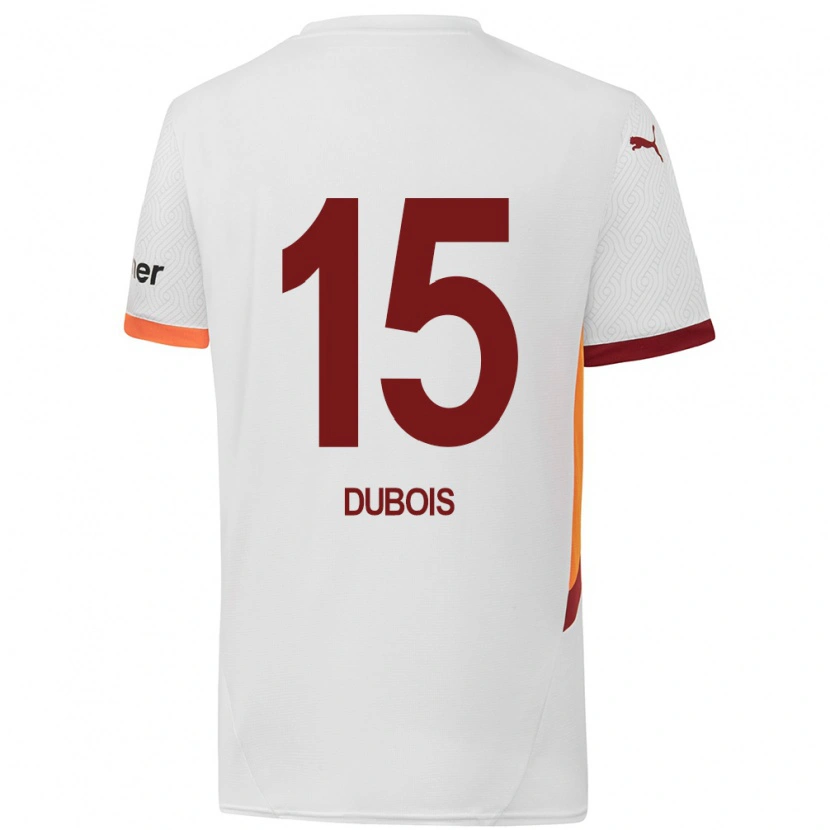 Danxen Uomo Maglia Léo Dubois #15 Bianco Giallo Rosso Kit Gara Away 2024/25 Maglietta