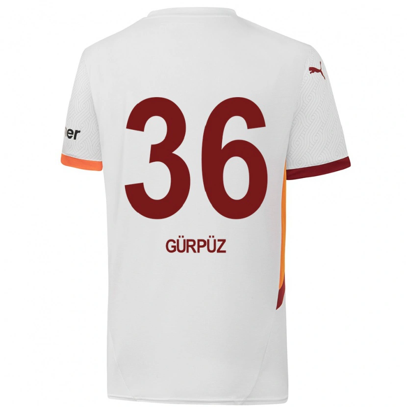 Danxen Uomo Maglia Gökdeniz Gürpüz #36 Bianco Giallo Rosso Kit Gara Away 2024/25 Maglietta