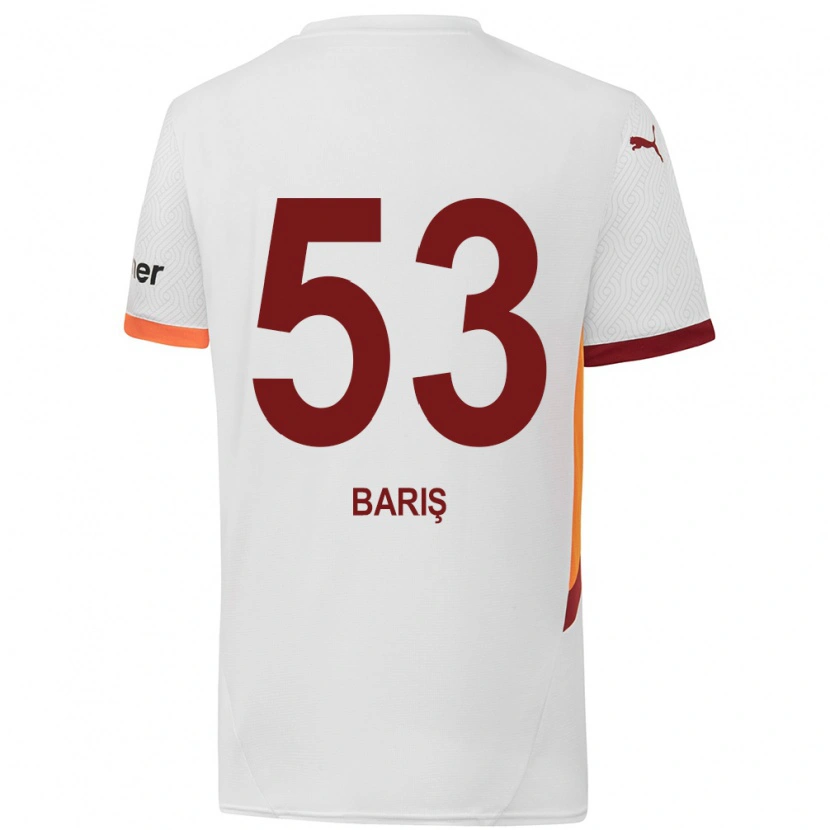Danxen Uomo Maglia Barış Alper Yılmaz #53 Bianco Giallo Rosso Kit Gara Away 2024/25 Maglietta