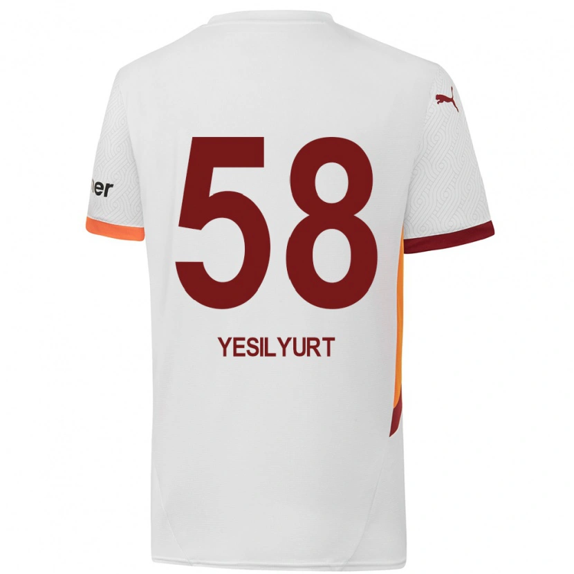 Danxen Uomo Maglia Ali Yeşilyurt #58 Bianco Giallo Rosso Kit Gara Away 2024/25 Maglietta