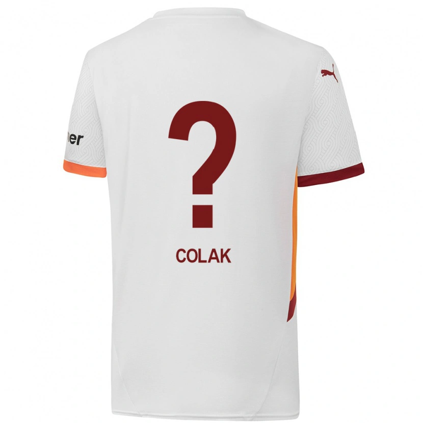 Danxen Uomo Maglia Yiğit Çolak #0 Bianco Giallo Rosso Kit Gara Away 2024/25 Maglietta