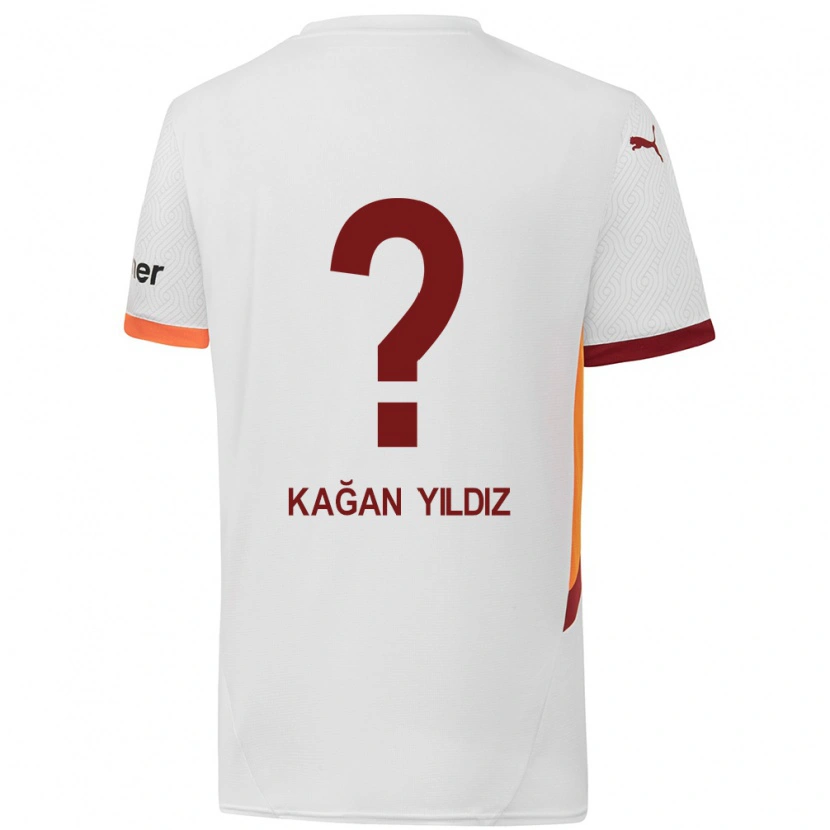 Danxen Uomo Maglia Onur Kağan Yıldız #0 Bianco Giallo Rosso Kit Gara Away 2024/25 Maglietta