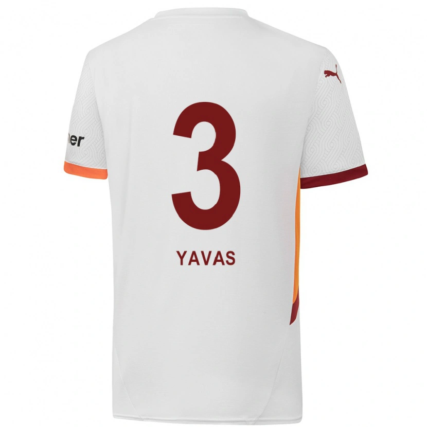 Danxen Uomo Maglia Arda Yavaş #3 Bianco Giallo Rosso Kit Gara Away 2024/25 Maglietta