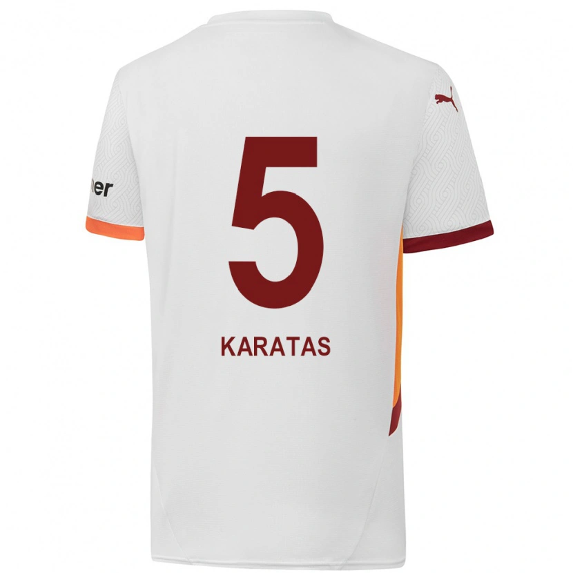 Danxen Uomo Maglia Eda Karataş #5 Bianco Giallo Rosso Kit Gara Away 2024/25 Maglietta