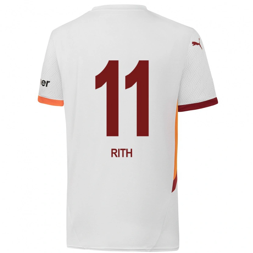 Danxen Uomo Maglia Monique Rith #11 Bianco Giallo Rosso Kit Gara Away 2024/25 Maglietta