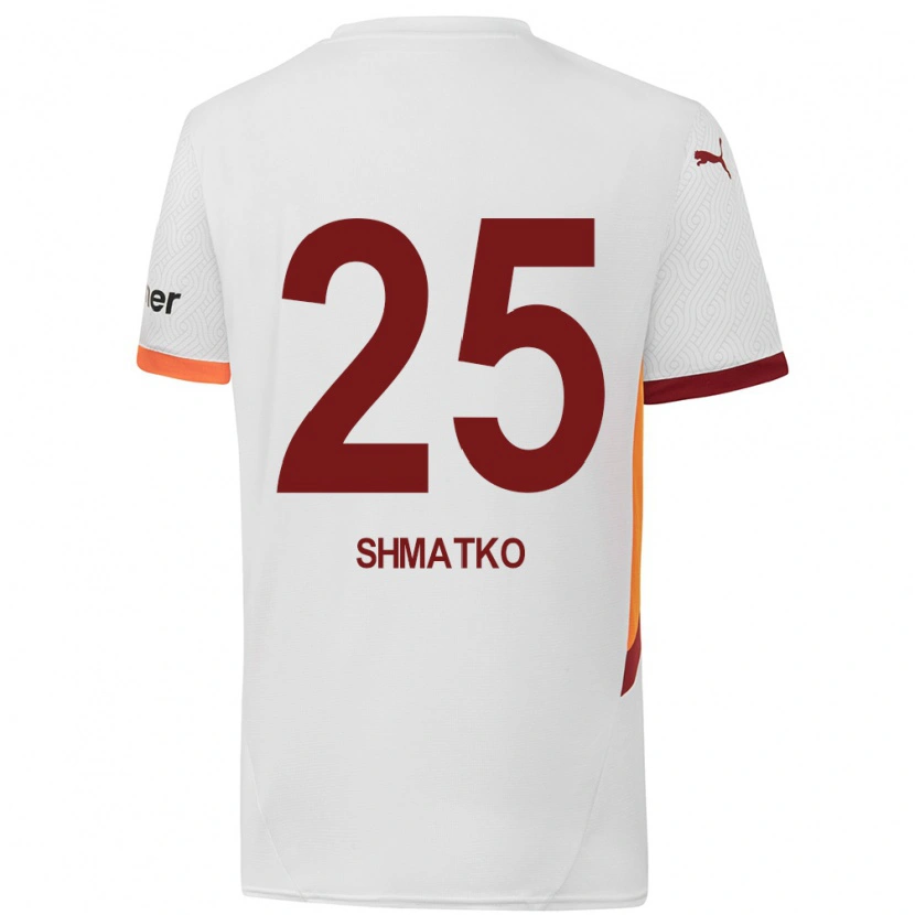 Danxen Uomo Maglia Lyubov Shmatko #25 Bianco Giallo Rosso Kit Gara Away 2024/25 Maglietta