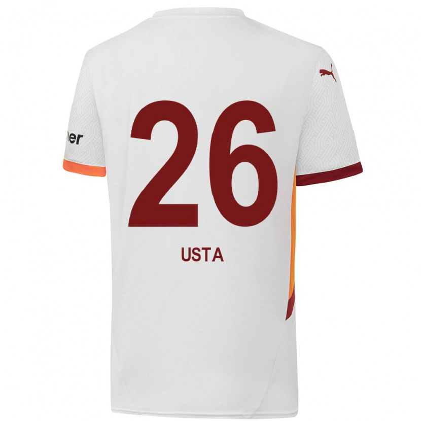 Danxen Uomo Maglia Alanur Usta #26 Bianco Giallo Rosso Kit Gara Away 2024/25 Maglietta