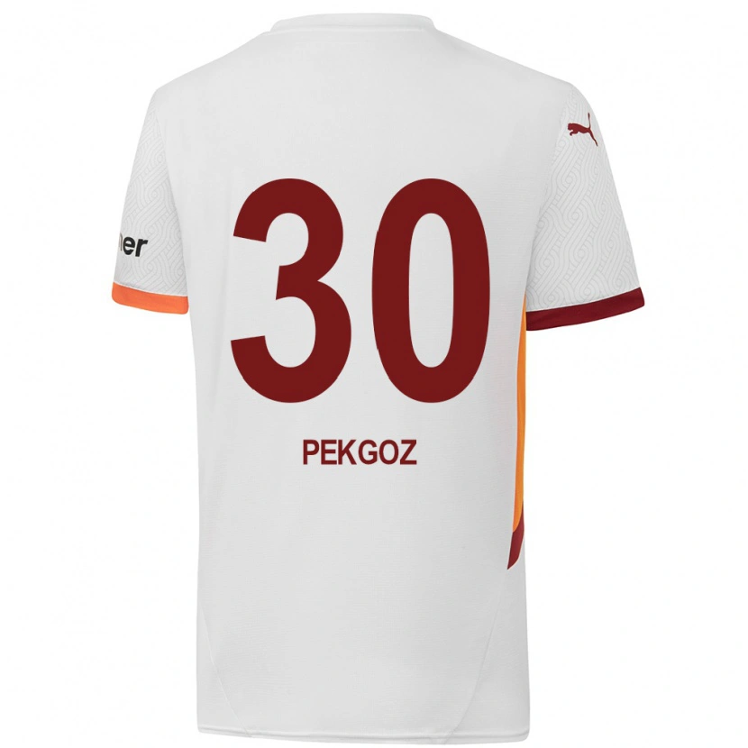 Danxen Uomo Maglia Berra Pekgöz #30 Bianco Giallo Rosso Kit Gara Away 2024/25 Maglietta