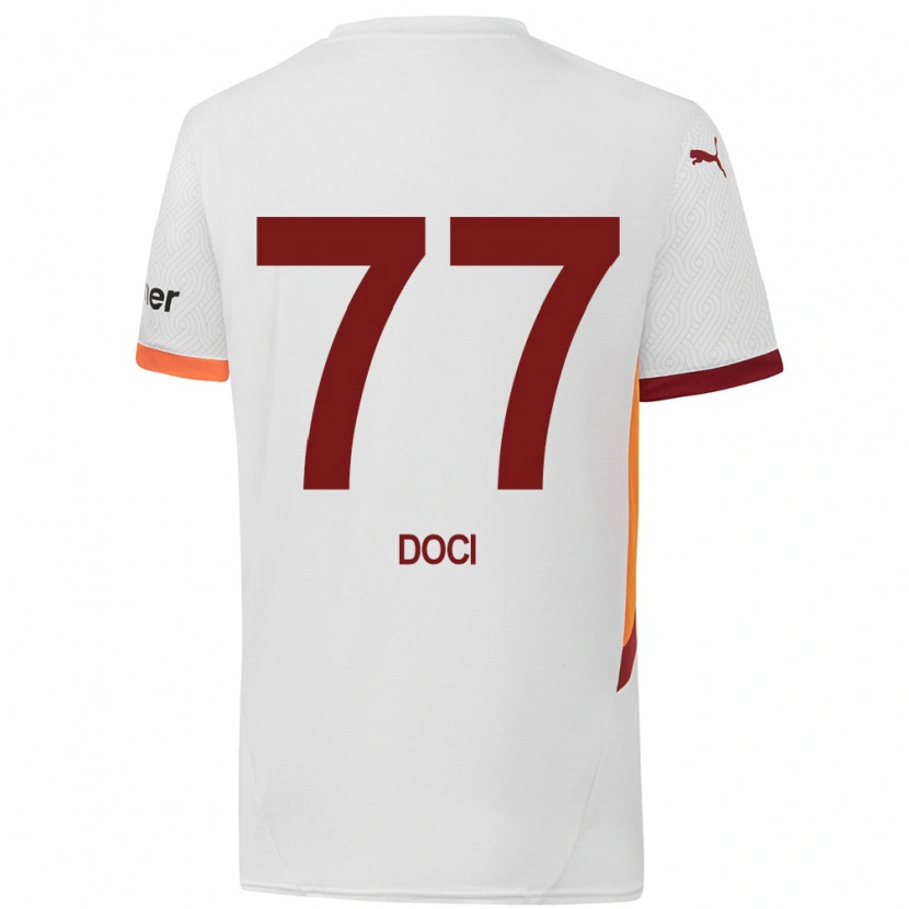 Danxen Uomo Maglia Megi Doci #77 Bianco Giallo Rosso Kit Gara Away 2024/25 Maglietta